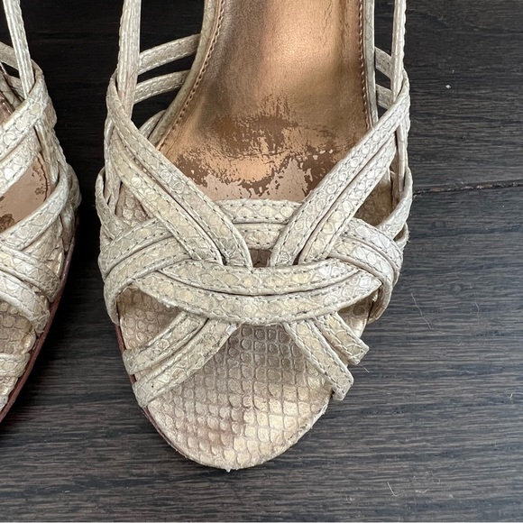 Aldo pale gold faux alligator heels- size 6 - Picture 2 of 6